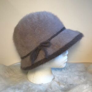 Vintage Kangol Fuzzy Gray Cloche Hat England